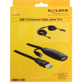 DeLOCK Câble d'extension actif USB 3.0 Noir, 10 mètres