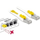 DeLOCK Câble de raccordement S/STP, RJ-45 sécurisé avec Cat.6a Blanc, 85330, 0,5 mètres