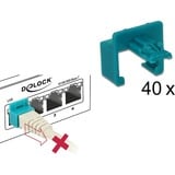 DeLOCK Clips de sécurité RJ45, Support Turquoise, 40 pièces