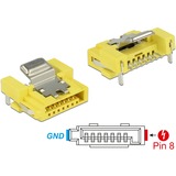 DeLOCK Connecteur SATA 6 Go/s 8 broches d'alimentation, Prise de courant Jaune