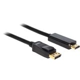 DeLOCK DisplayPort > HDMI, Adaptateur Noir, 2 mètres
