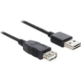 DeLOCK EASY-USB-A 2.0 mâle > USB-A 2.0 femelle, Câble d'extension Noir, 5 mètres