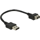 DeLOCK EASY-USB-A 2.0 male > USB-A 2.0, Câble d'extension Noir, 0,2 mètres