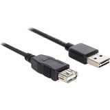 DeLOCK EASY-USB-A 2.0 male > USB-A 2.0 female, Câble d'extension Noir, 5 mètres