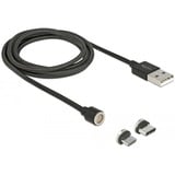 DeLOCK Ensemble de câbles de données et de charge USB magnétiques pour Micro USB / USB Type-C Noir, 1,1 mètre