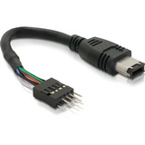 DeLOCK FireWire Cable 0,016 m Noir, Câble Noir, Noir, Mâle/Mâle, 0,016 m