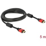 DeLOCK HDMI A haute vitesse (mâle) > HDMI A (mâle), Câble Noir, 5 mètres