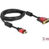 DeLOCK HDMI haute vitesse - HDMI A mâle > DVI mâle, Adaptateur Noir, 3 mètres