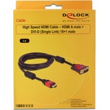 DeLOCK HDMI haute vitesse - HDMI A mâle > DVI mâle, Adaptateur Noir, 3 mètres