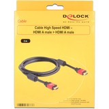 DeLOCK HDMI haute vitesse - HDMI A mâle > HDMI A mâle, Câble Noir, 2 mètres