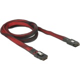 DeLOCK M/M SAS Cable 0,1 m Noir, Rouge, Câble Rouge/Noir, 0,1 m, SFF 8087, SFF 8087, Mâle/Mâle, Noir, Rouge