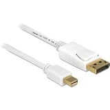DeLOCK Mini DisplayPort > DisplayPort, Adaptateur Blanc, 3 mètres