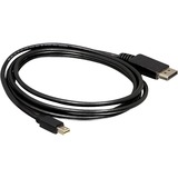 DeLOCK Mini DisplayPort > DisplayPort, Adaptateur Noir, 3 mètres