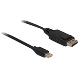 DeLOCK Mini DisplayPort > DisplayPort, Câble Noir, 5 mètres