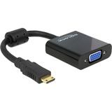 DeLOCK Mini HDMI-C (male) > VGA (female), Adaptateur Noir, 0,24 mètres