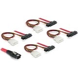DeLOCK Mini SAS SFF-8087 > 4 x SAS SFF-8482 + alimentation, Adaptateur Rouge/Noir, 1 mètre