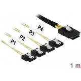 DeLOCK Mini SAS SFF-8087 > 4x SATA 7-Pin, Câble 1 mètre