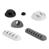 DeLOCK Porte-câble Kit combiné, Support Blanc/gris, 6 pièces