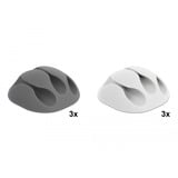 DeLOCK Porte-câbles à 3 canaux, Support Blanc/gris, 6 pièces