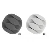 DeLOCK Porte-câbles à 3 canaux, Support Blanc/gris, 6 pièces