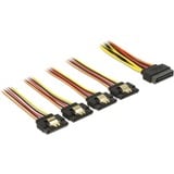 DeLOCK SATA 15 pin power > SATA 15 pin power 4x, Câble Noir/Rouge, 0,3 mètre