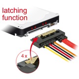 DeLOCK SATA 7 broches + prise d'alimentation Molex 4 broches > SATA 22 broches droite, Adaptateur Noir/Rouge, 85230, 0,3 mètre