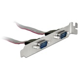 DeLOCK Slot Bracket > 2 x Serial Pin layout: 1:1, Câble Argent/gris, 0,4 mètres