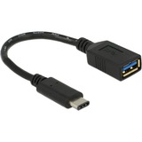 DeLOCK SuperSpeed USB-C 3.1, Gen 1 mâle > USB-A femelle, Adaptateur Noir, 0,15 mètre