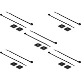 DeLOCK Support de serre-câbles 25 x 25 mm avec serre-câbles L 150 x L 3,6 mm Noir, 10 pièces
