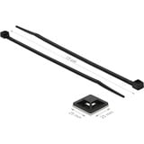 DeLOCK Support de serre-câbles 25 x 25 mm avec serre-câbles L 150 x L 3,6 mm Noir, 10 pièces