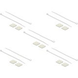 DeLOCK Support de serre-câbles 25 x 25 mm avec serre-câbles L 150 x L 3,6 mm Blanc, 10 pièces
