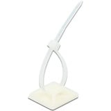 DeLOCK Support de serre-câbles 25 x 25 mm avec serre-câbles L 150 x L 3,6 mm Blanc, 10 pièces