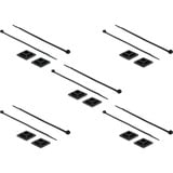 DeLOCK Support de serre-câbles 25 x 25 mm avec serre-câbles L 300 x L 4,8 mm Noir, 10 pièces