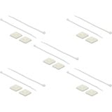 DeLOCK Support de serre-câbles 30 x 30 mm avec serre-câbles L 200 x L 4,8 mm Blanc, 10 pièces