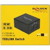 DeLOCK Switch 2x TOSLINK vers 1x TOSLINK out Noir
