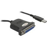 DeLOCK USB 1.1 sur Parallel, Câble Noir, 0,8 mètres