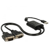 DeLOCK USB 2.0 > 2x serial RS-232, Câble en Y Noir, 0,6 mètres
