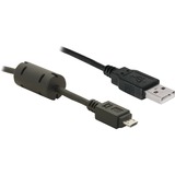 DeLOCK USB-A 2.0 > USB Micro-B, Câble Noir, 1 mètre