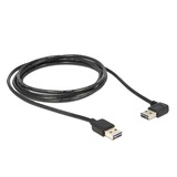 DeLOCK USB-A 2.0 male 90° > Micro-USB male, Câble Noir, 1 mètre