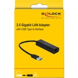 DeLOCK USB-A > 2,5 Gigabit LAN, Adaptateur Noir, 0,15 mètres
