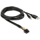DeLOCK USB-A + 3,5 mm 4-Pins > USB-A + 3,5 mm 4-Pins , Câble d'extension Noir, 1,5 mètres