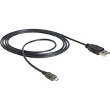 DeLOCK USB-A > Micro-USB-B avec LED, Câble Noir, 1,5 mètres