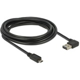 DeLOCK USB-A > USB-C, Câble Noir, 3 mètres