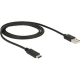 DeLOCK USB-C 2.0 > USB-A, Câble Noir, 1 mètre