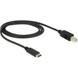DeLOCK USB-C 2.0 > USB-B, Câble Noir, 1 mètre