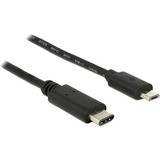 DeLOCK USB-C 2.0 > USB-B, Câble Noir, 1 mètre