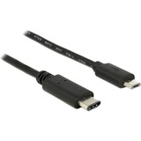 DeLOCK USB-C 2.0 > USB Micro-B, Câble Noir, 1 mètre