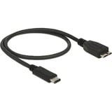 DeLOCK USB-C 3.1 > USB 3.1 micro-USB, Câble Noir, 0,5 mètre, USB 3.1 Gen 2