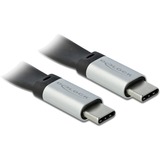 DeLOCK USB-C 3.2 Gen 2 > USB-C, PD 3 A E-Marker, Câble Noir/Argent, 0,22 mètres