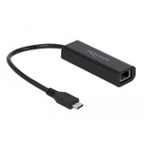DeLOCK USB-C > 2,5 Gigabit LAN, Adaptateur Noir, 0,15 mètres